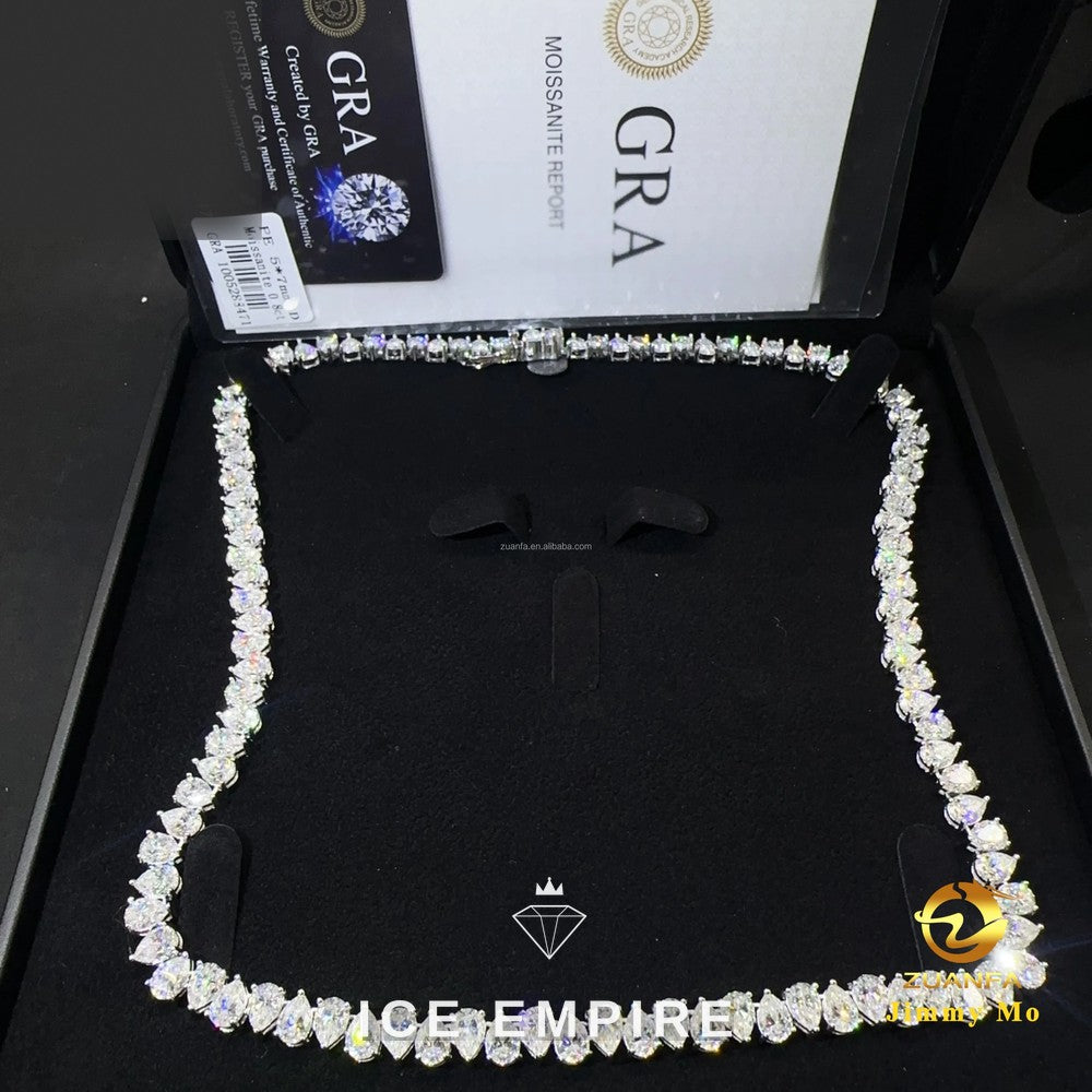 Iced Out Cluster Rose Gold Moissanite Cuban Chain