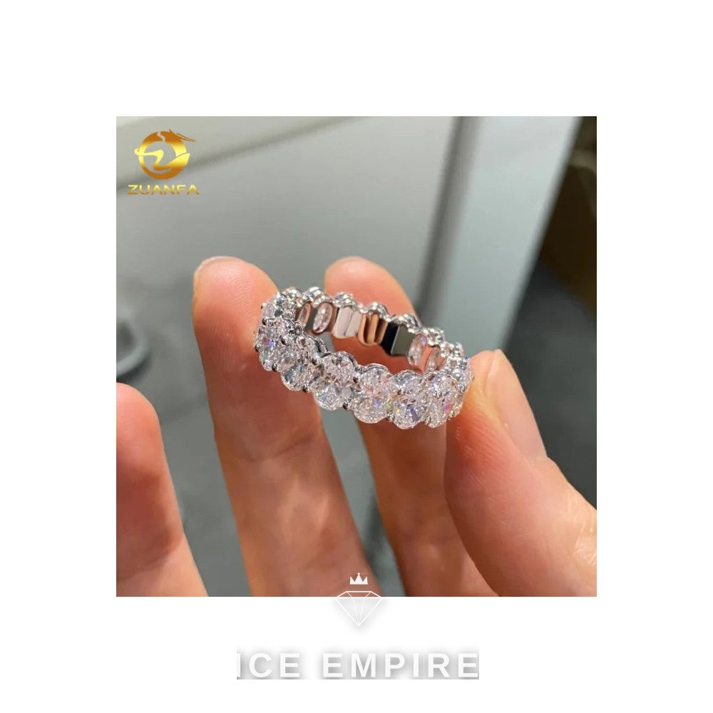 Iced Out Gold Plated Moissanite Wedding Band