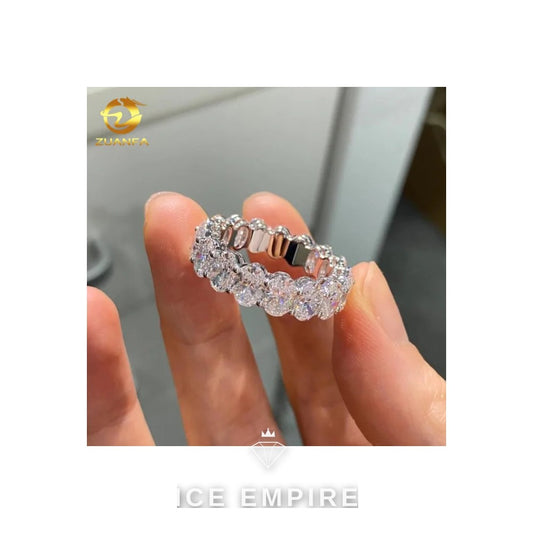 Iced Out Gold Plated Moissanite Wedding Band