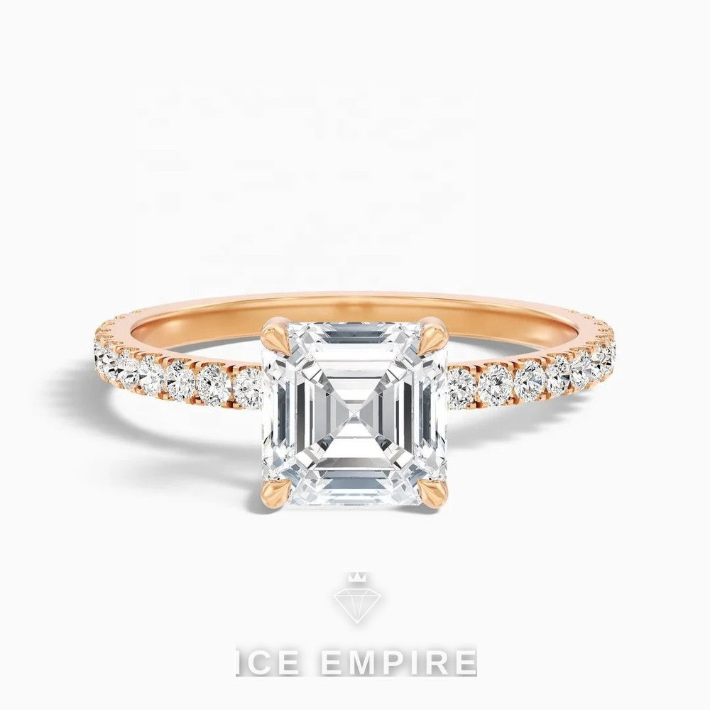 Iced Out 14K Gold Lab Grown Diamond Wedding Band