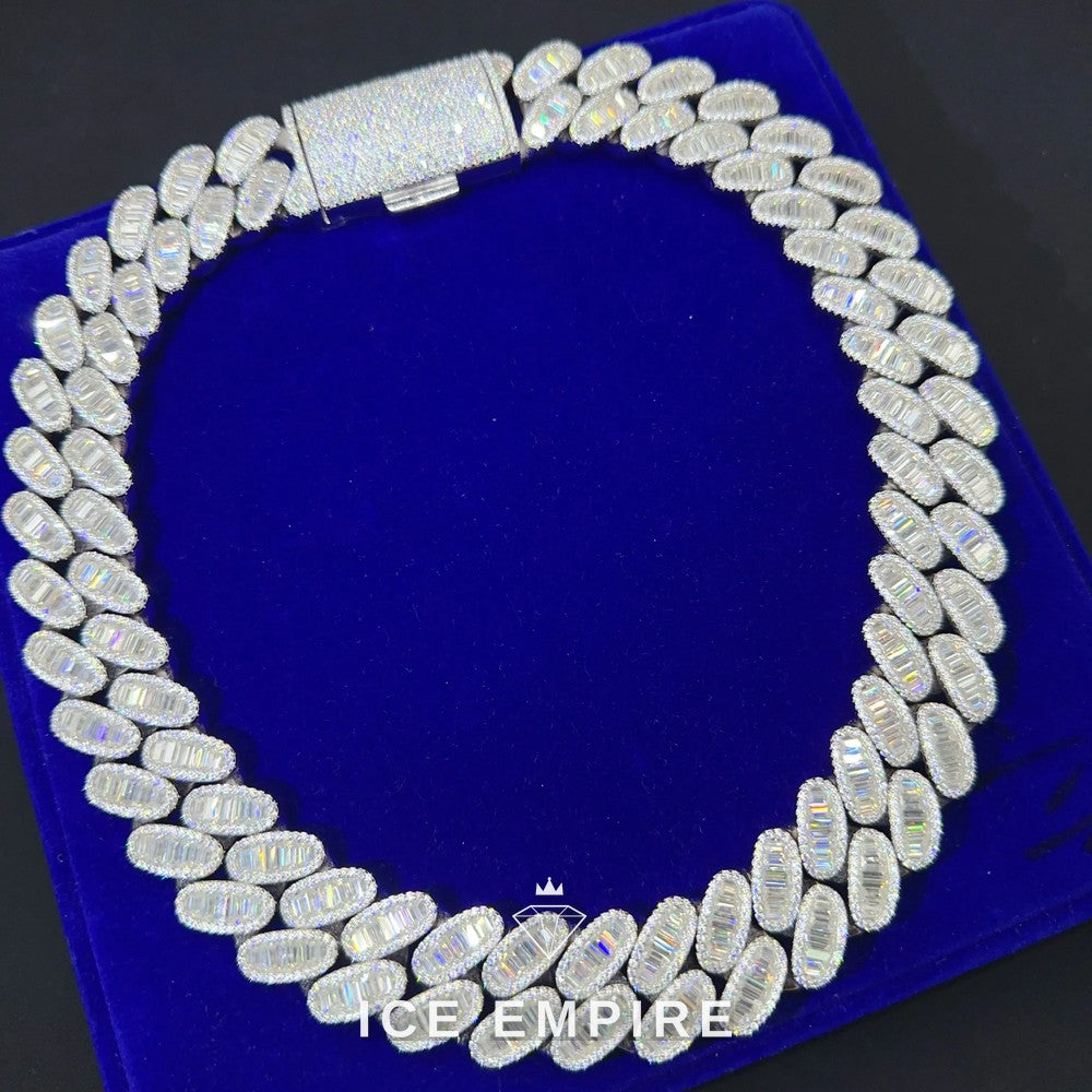 Iced Out Rose Gold Plated Moissanite Cuban Chain