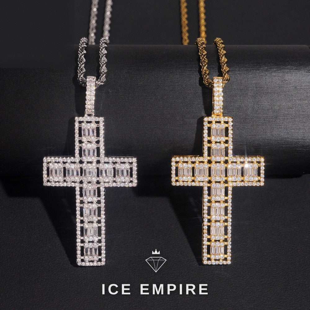 Iced Out Cross Gold Plated Pendant