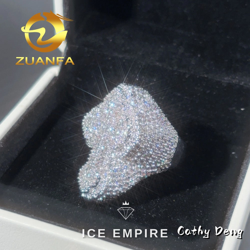 Iced Out Cross 925 Silver Moissanite Ring