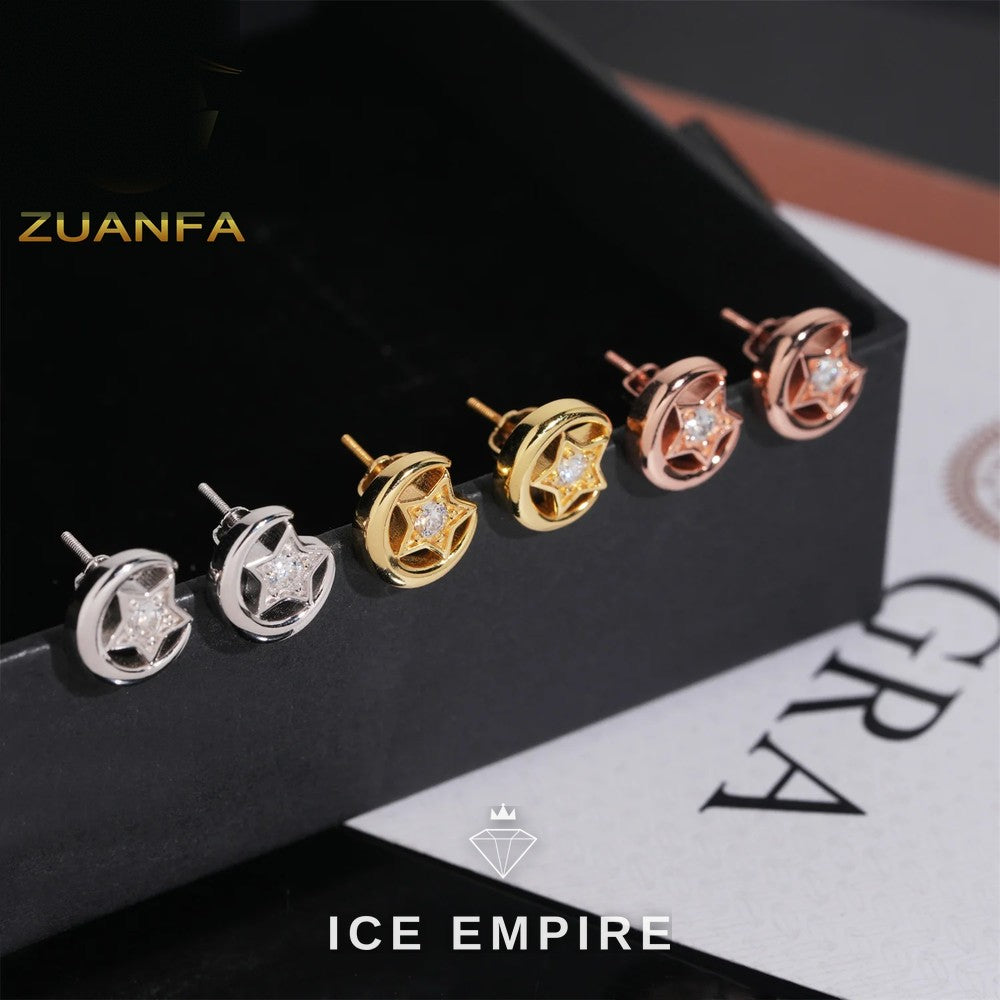 Iced Out 925 Silver Moissanite Earrings