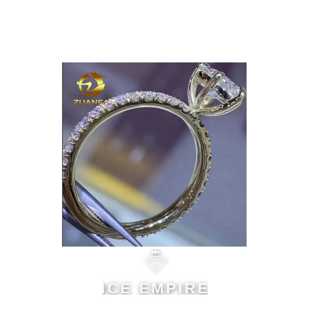 Iced Out Gold Plated Moissanite Wedding Band