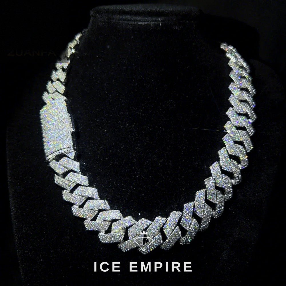 Iced Out Rose Gold Plated Moissanite Cuban Chain