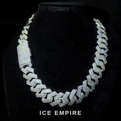 Iced Out Rose Gold Plated Moissanite Cuban Chain