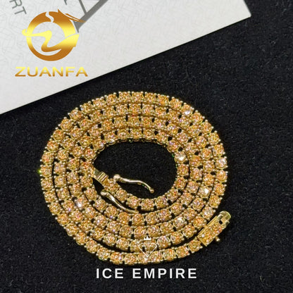 Iced Out Gold Plated Moissanite Tennis Chain