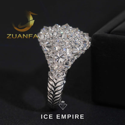 Iced Out 925 Silver Moissanite Ring