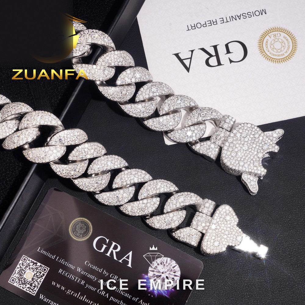 Iced Out Rose Gold Plated Moissanite Cuban Chain