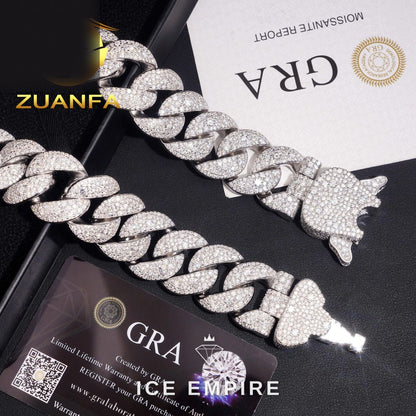 Iced Out Rose Gold Plated Moissanite Cuban Chain