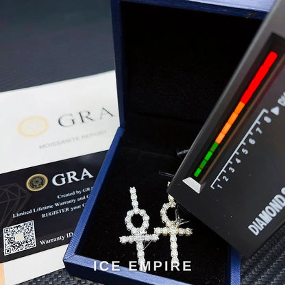 Iced Out Cross Rose Gold Plated Moissanite Pendant