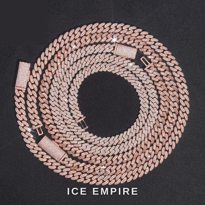 Iced Out Rose Gold Plated Moissanite Cuban Chain