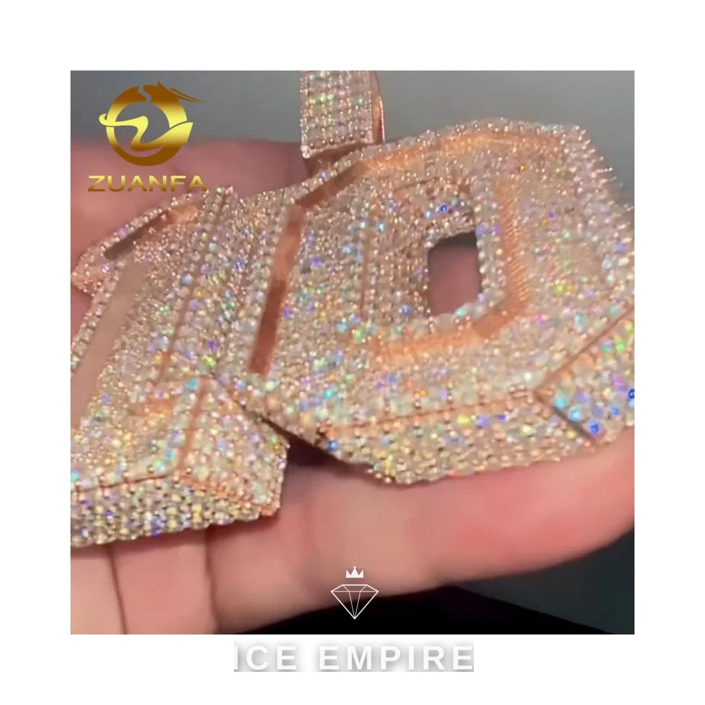 Iced Out 925 Silver Moissanite Pendant