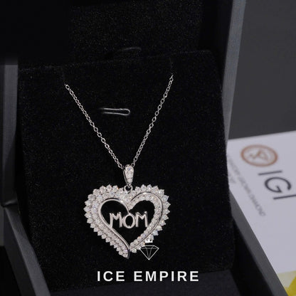 Iced Out Heart 925 Silver Lab Grown Diamond Pendant