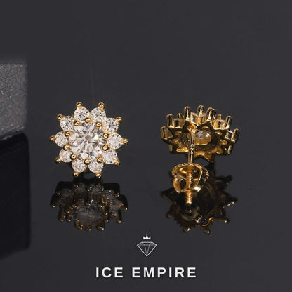 Iced Out 925 Silver Moissanite Stud Earrings
