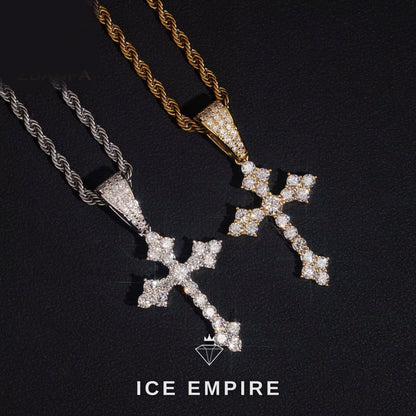 Iced Out Cross 925 Silver Pendant