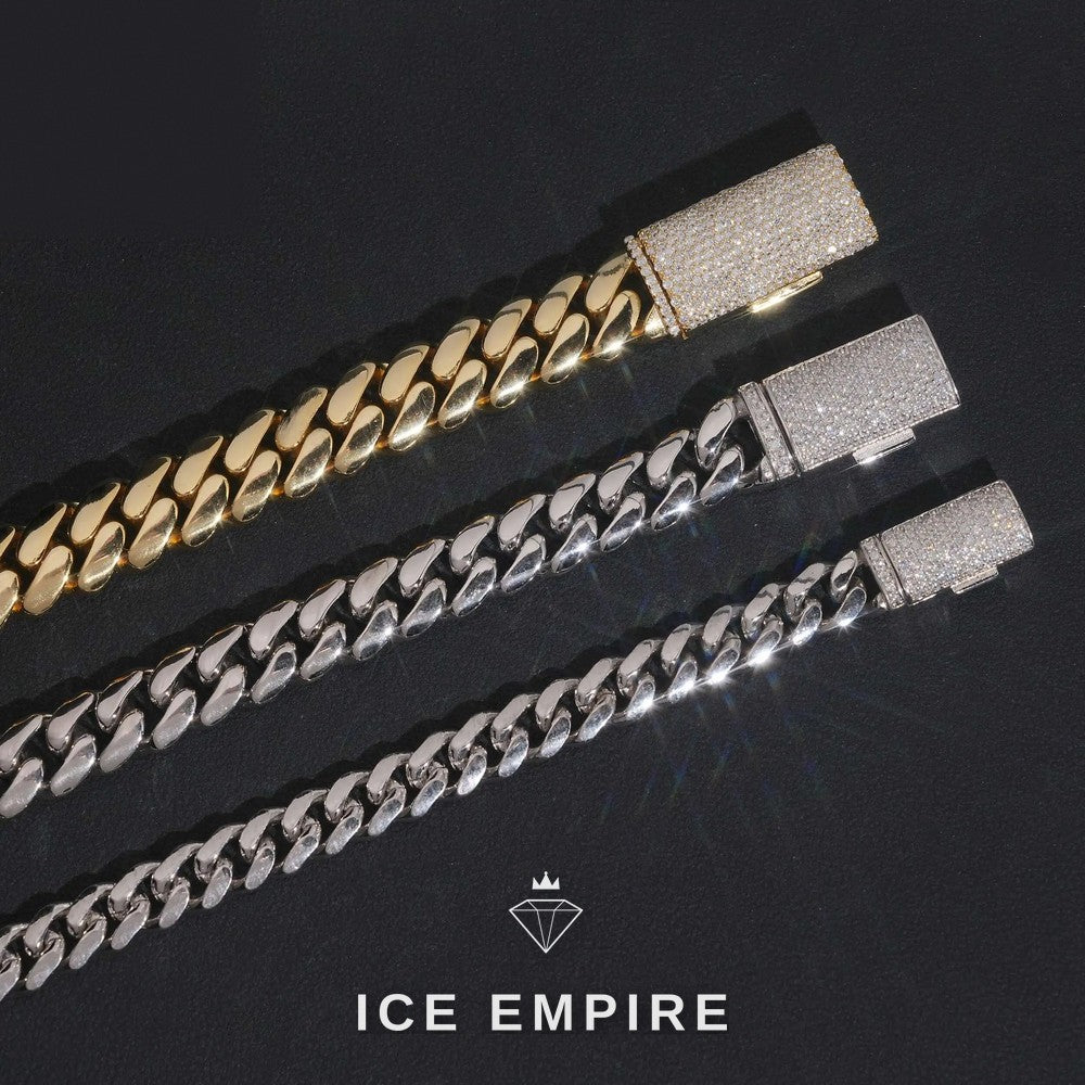 Iced Out Gold Plated Moissanite Cuban Chain