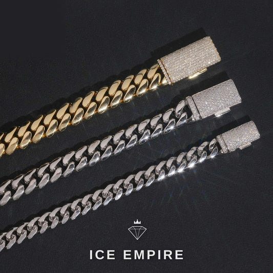 Iced Out Gold Plated Moissanite Cuban Chain