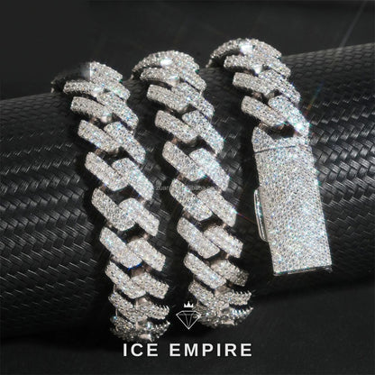 Iced Out 925 Silver Moissanite Cuban Chain