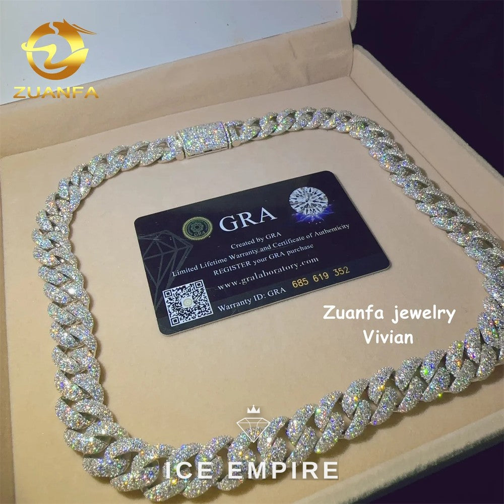 Iced Out Rose Gold Plated Moissanite Cuban Chain