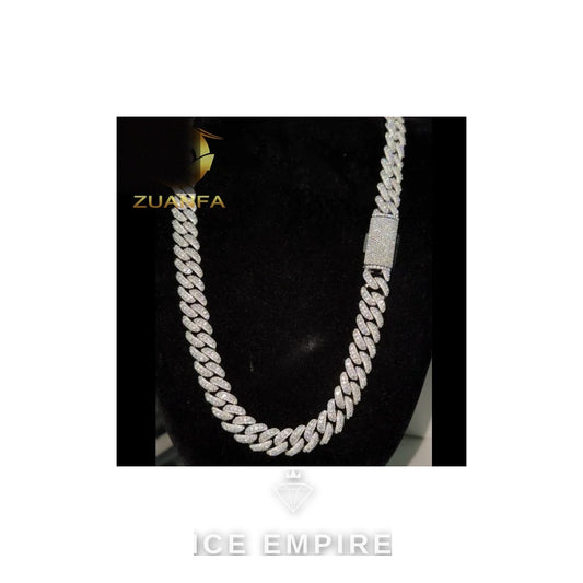 Iced Out Rose Gold Plated Moissanite Cuban Chain