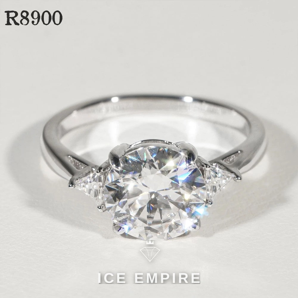 Iced Out 925 Silver Moissanite Engagement Ring