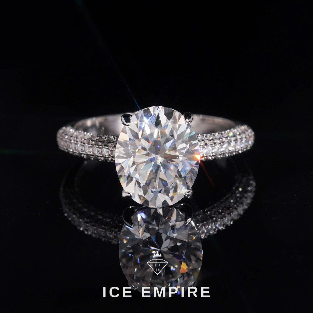 Iced Out Gold Plated Moissanite Wedding Band