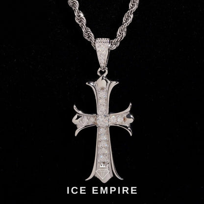 Iced Out Cross Gold Plated Moissanite Pendant