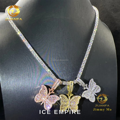 Iced Out Cross Rose Gold Plated Moissanite Pendant