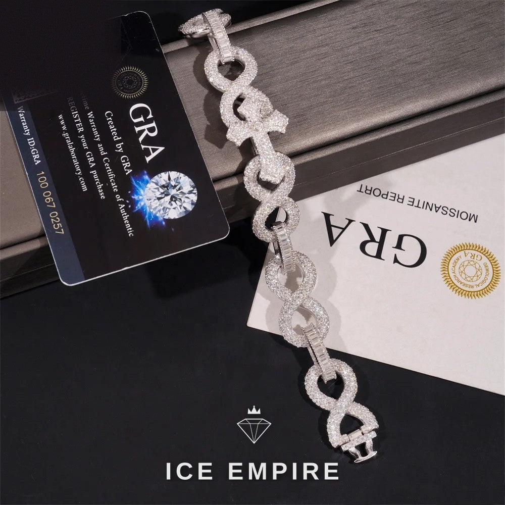 Iced Out Cross Rose Gold Plated Moissanite Cuban Chain