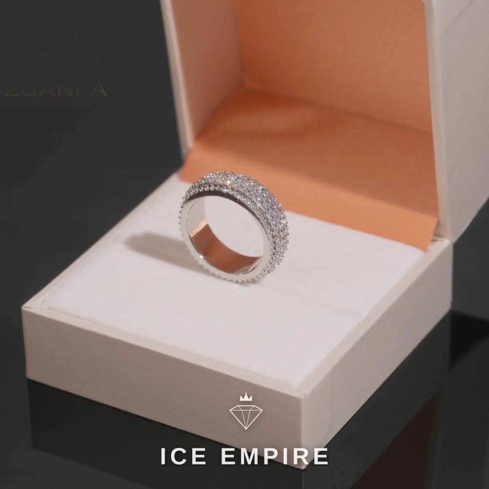 Iced Out 925 Silver Moissanite Ring