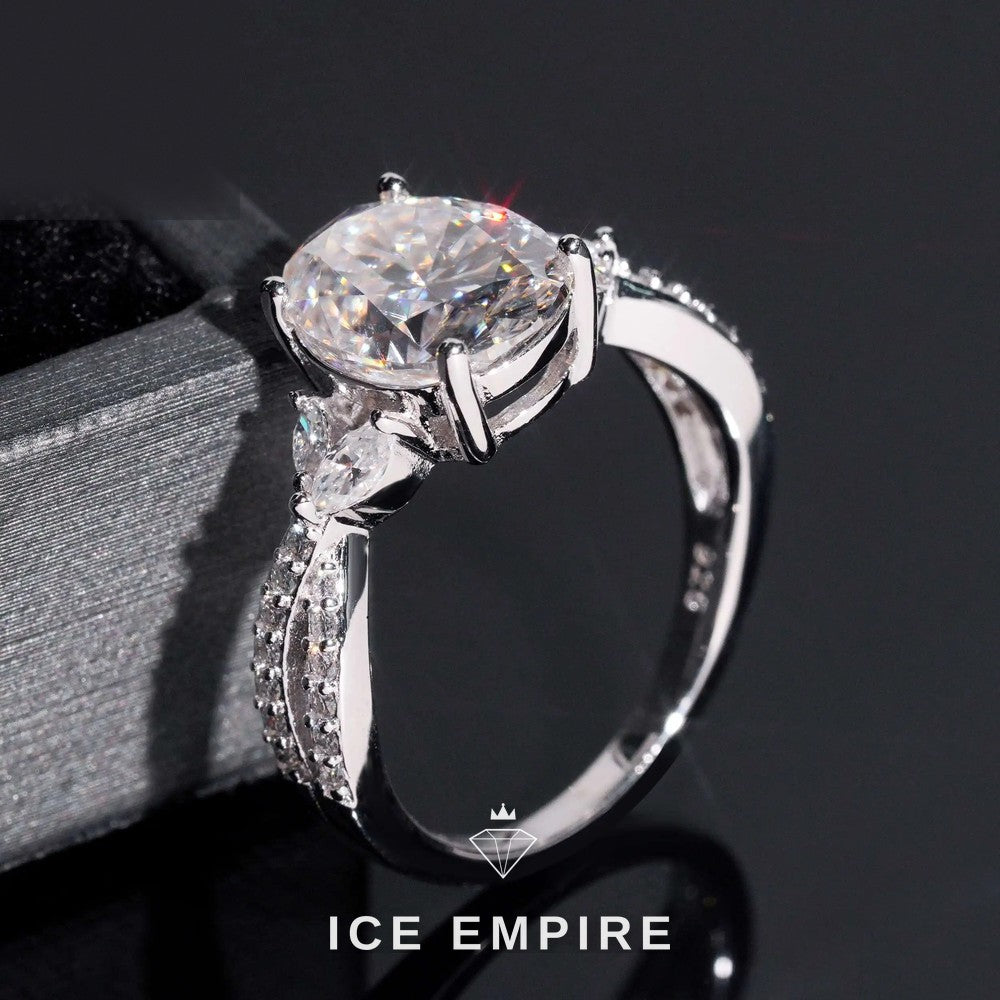 Iced Out Rose Gold Plated Moissanite Wedding Band
