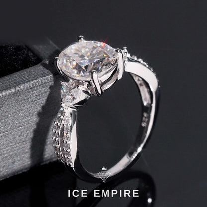 Iced Out Rose Gold Plated Moissanite Wedding Band