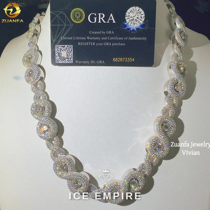 Iced Out Rose Gold Plated Moissanite Cuban Chain