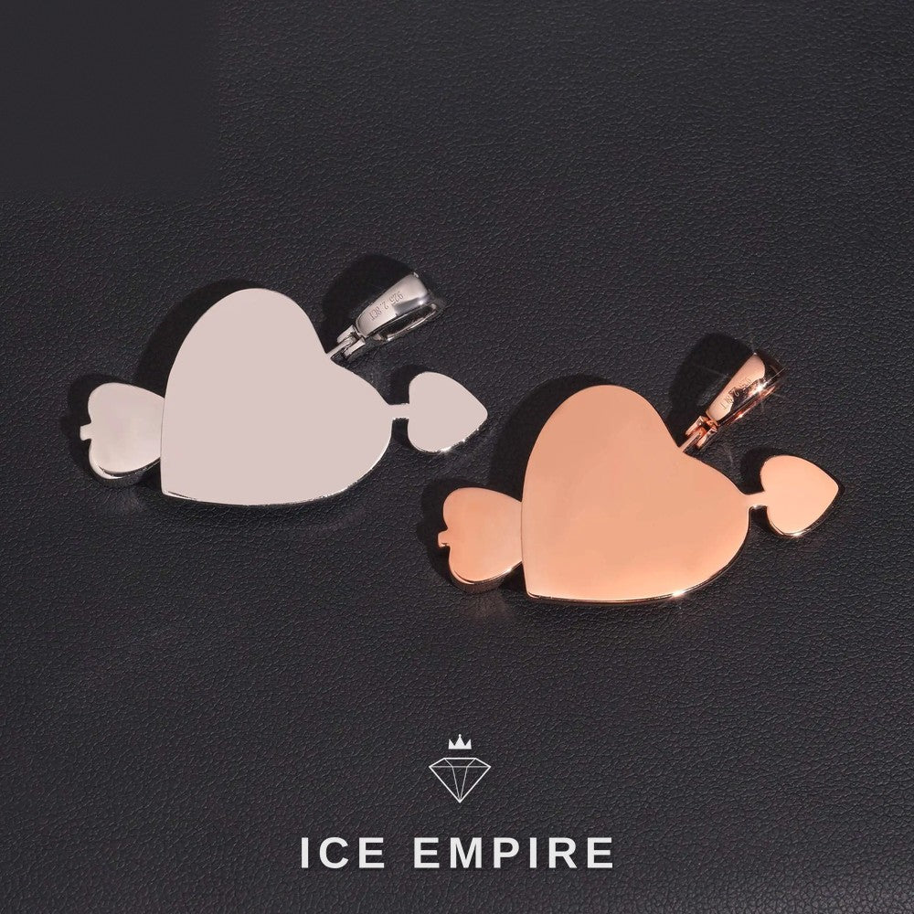 Iced Out Heart Rose Gold Plated Moissanite Pendant