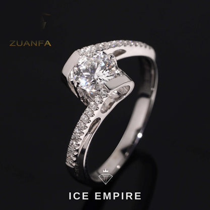 Iced Out 18K Gold Lab Grown Diamond Engagement Ring