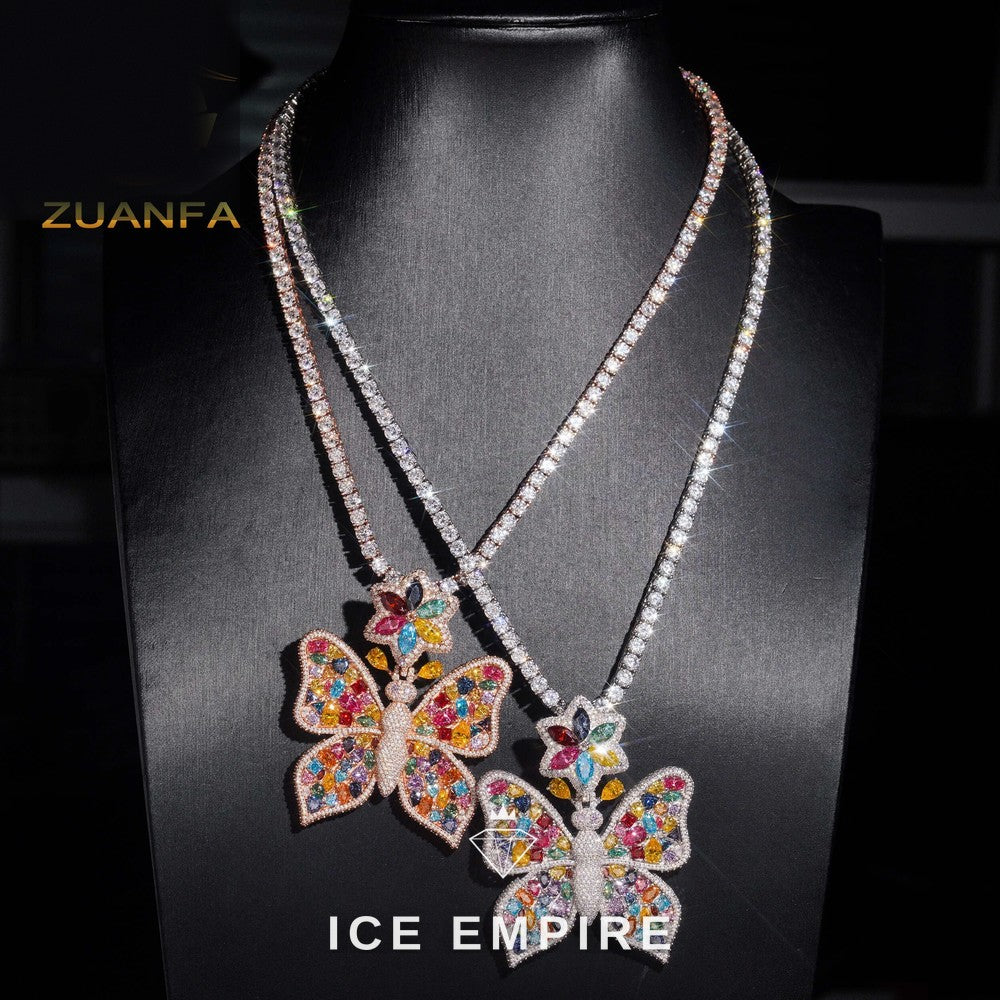 Iced Out Baguette 925 Silver Pendant
