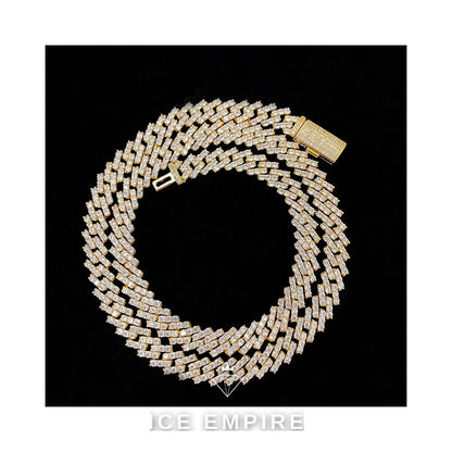 Iced Out Gold Plated Moissanite Cuban Chain