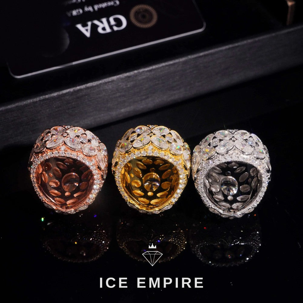 Iced Out 925 Silver Moissanite Ring