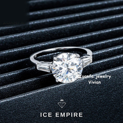 Iced Out 925 Silver Moissanite Ring