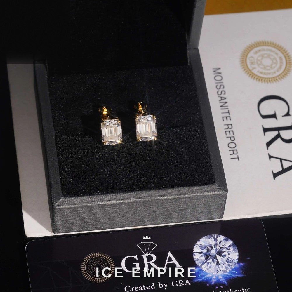 Iced Out Gold Plated Moissanite Earrings