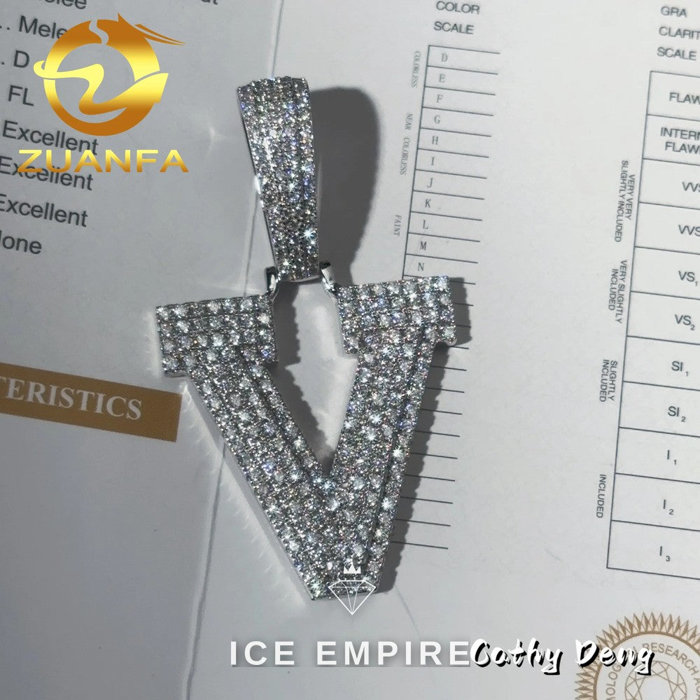 Iced Out Rose Gold Plated Moissanite Pendant