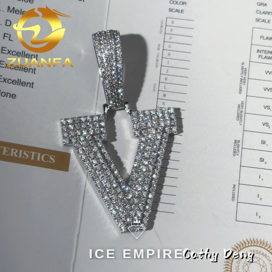 Iced Out Rose Gold Plated Moissanite Pendant