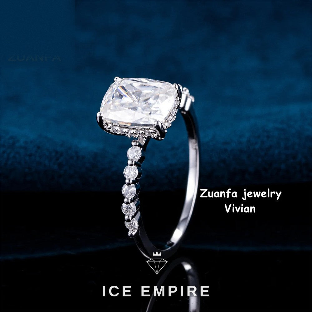Iced Out 925 Silver Moissanite Wedding Band