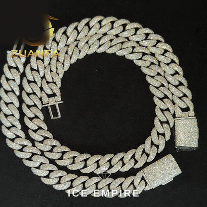 Iced Out Rose Gold Plated Moissanite Cuban Chain