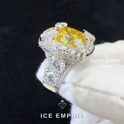 Iced Out 925 Silver Moissanite Ring