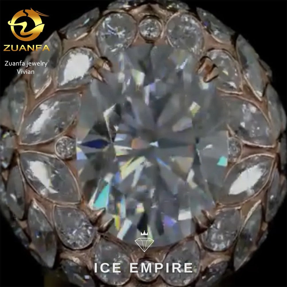 Iced Out 925 Silver Moissanite Ring