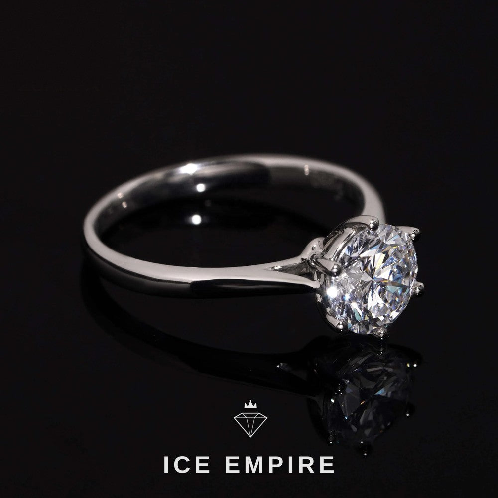 Iced Out 925 Silver Lab Grown Diamond Engagement Ring