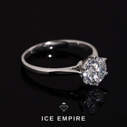 Iced Out 925 Silver Lab Grown Diamond Engagement Ring